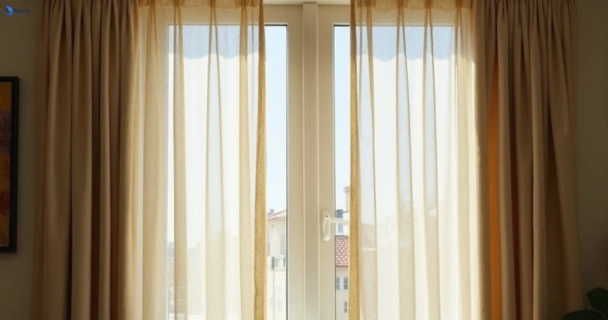 Dusty and dull curtains in mount-egerton-vic before steam cleaning